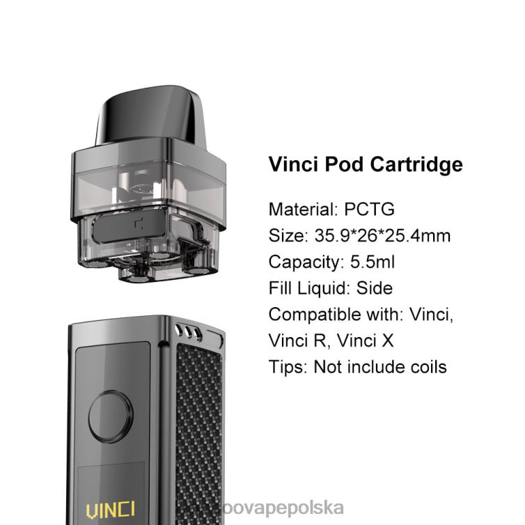 VOOPOO VINCI REPLACEMENT POD (2 szt) czarny R8680554 | VOOPOO Vape Mod Polska